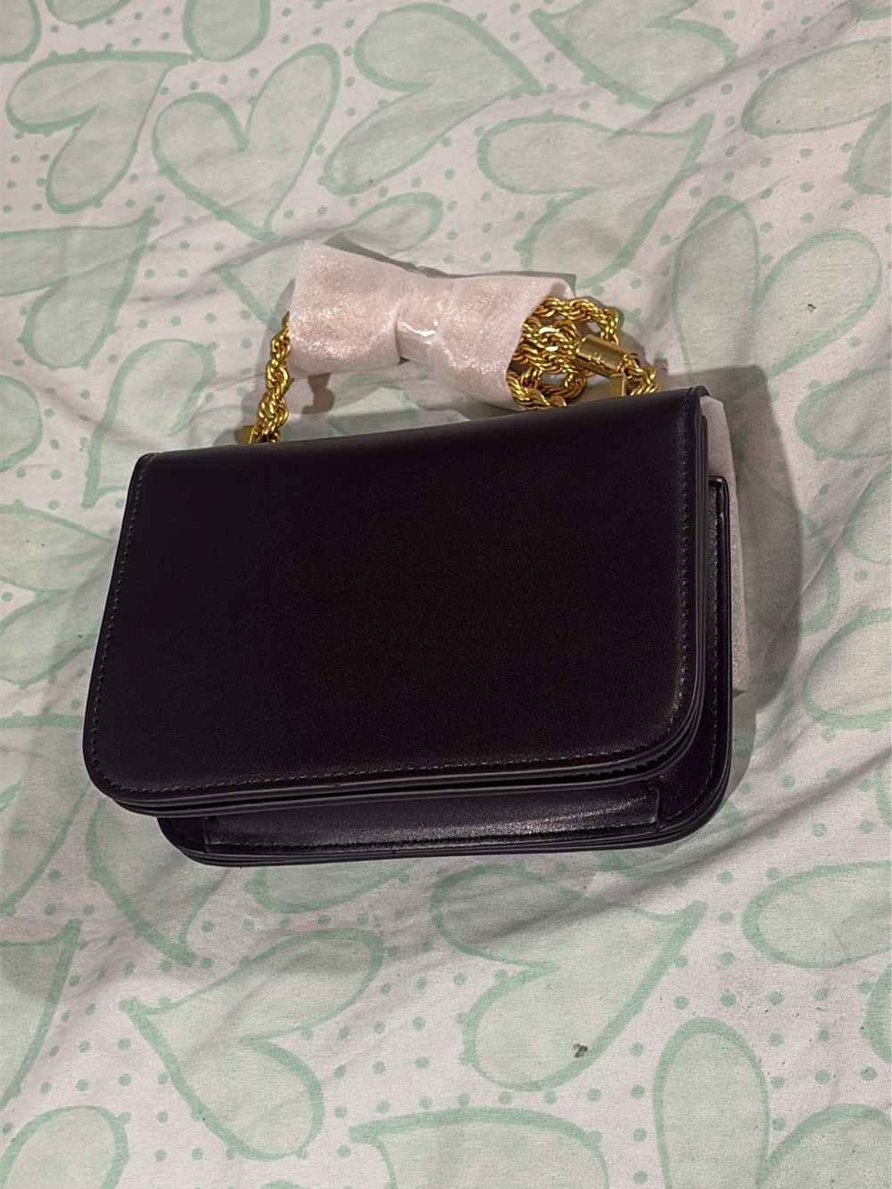 Tory Burch Black Leather Shoulder Bag with Gold Logo Hardware - Picture 3 of 3